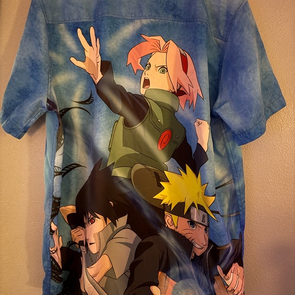 Hot Topic Blue and Orange Naruto Men's Shirt - Picture 2 of 4